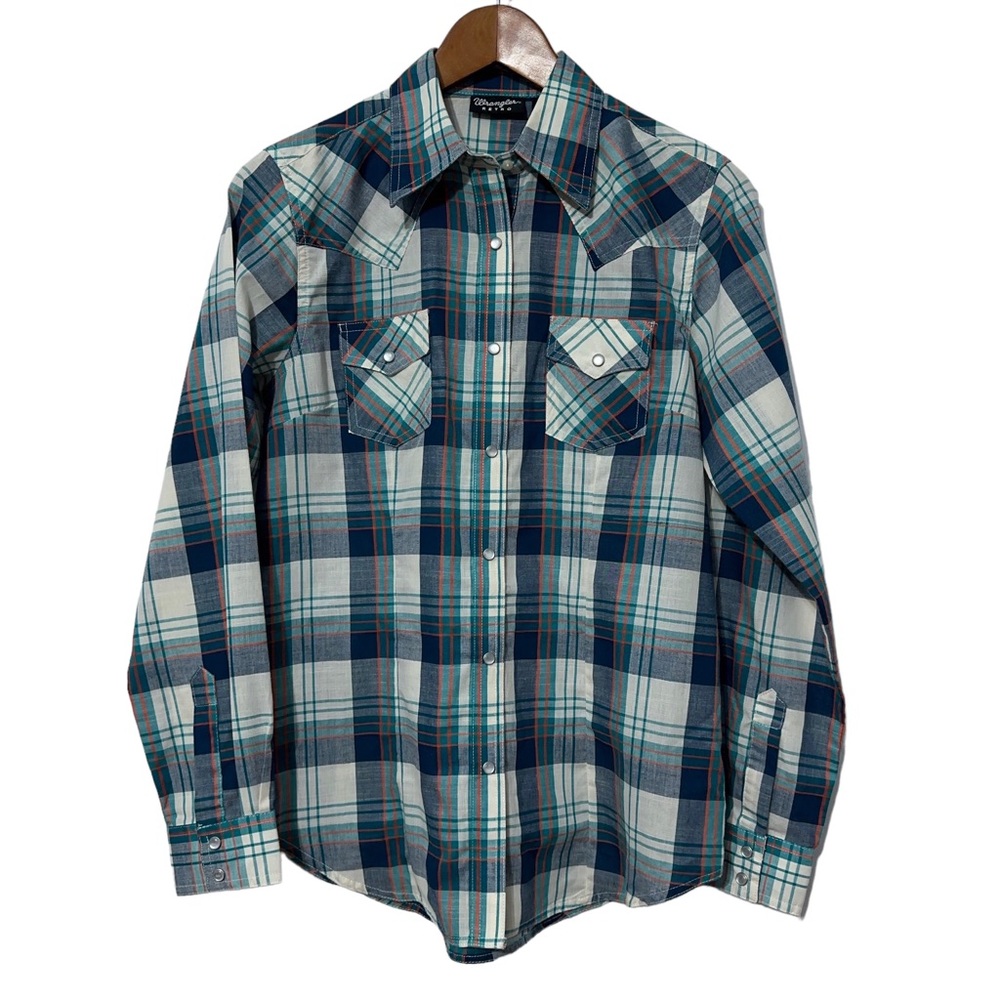 Wrangler Retro Mens Plaid Pearl Snap Button Down Shirt - Picture 4 of 4